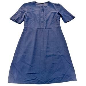 Theory Navy Blue Short Sleeve Shift Dress Knee High Size 10 Mint